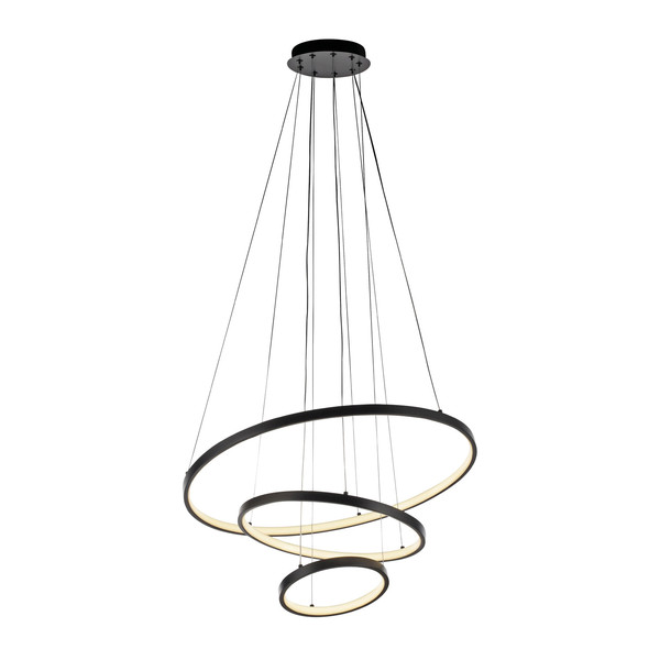 JUST LIGHT CERCHI LED Pendelleuchte Warmweiss 45W schwarz 15070-18
