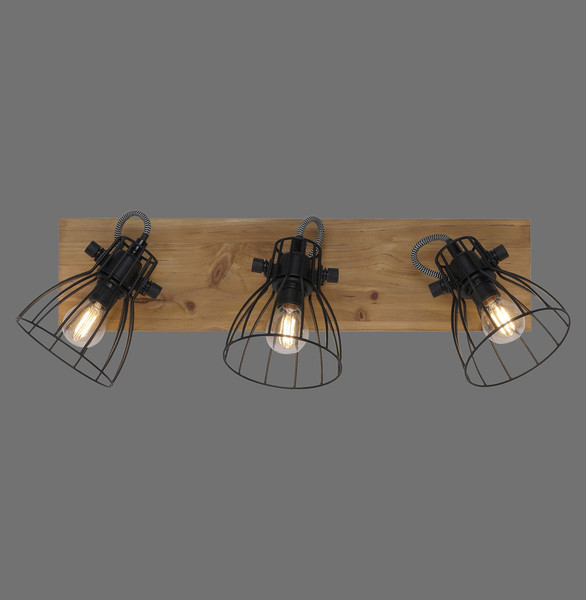 JUST LIGHT TARO Deckenleuchte E14 max. 10W 3-fach schwarz 15119-18