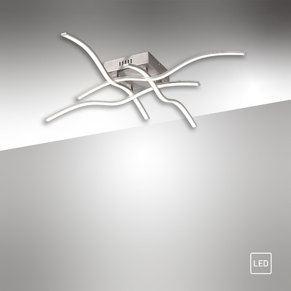JUST LIGHT WAVE LED Deckenleuchte Warmweiss 7,2W 4-fach Silber/Weiß 15132-55
