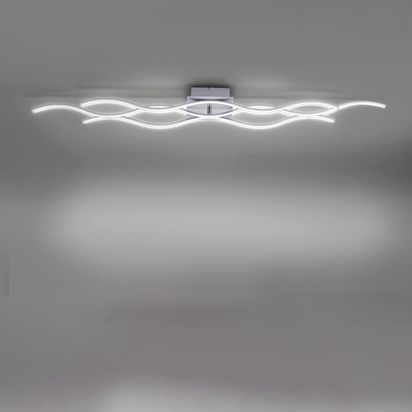 JUST LIGHT WAVE LED Deckenleuchte Warmweiss 29,5W 3-fach stahl 15167-55