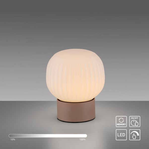 JUST LIGHT NAMI LED Tischleuchte Warmweiss Dimmbar 5W sand 15175-39