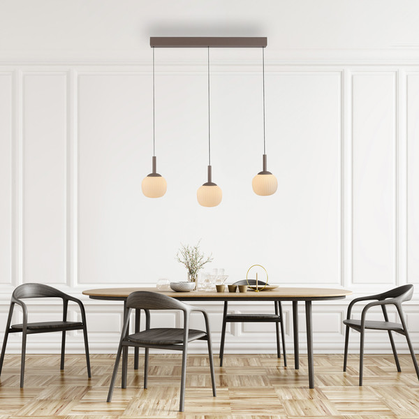 JUST LIGHT NAMI LED Pendelleuchte Warmweiss Dimmbar 15W 3-fach sand 15177-39