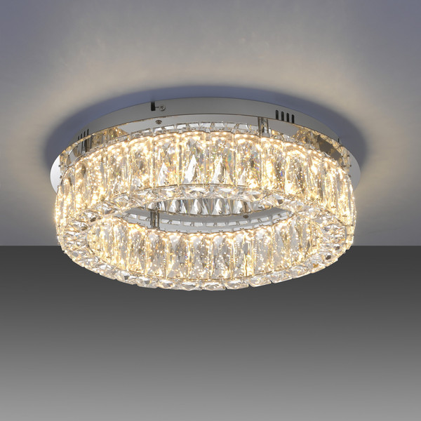 JUST LIGHT KULUNKA LED Deckenleuchte Warmweiss Dimmbar 21,5W chrom 15204-17