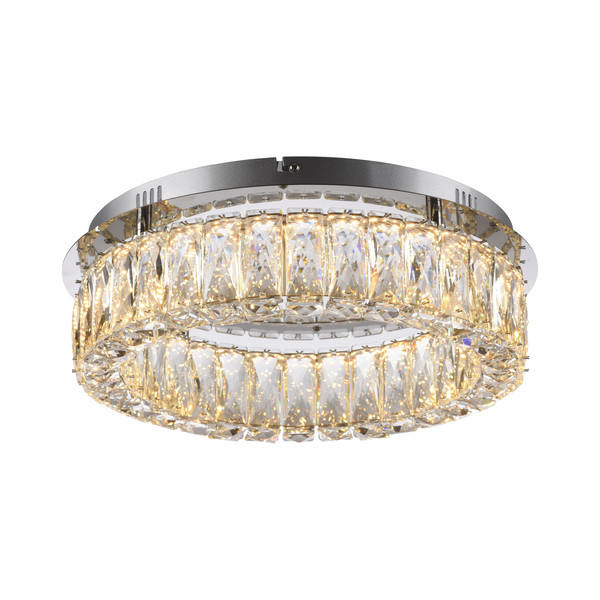 JUST LIGHT KULUNKA LED Deckenleuchte Warmweiss Dimmbar 21,5W chrom 15204-17