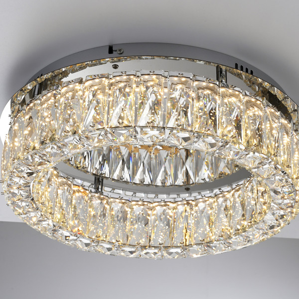 JUST LIGHT KULUNKA LED Deckenleuchte Warmweiss Dimmbar 21,5W chrom 15204-17