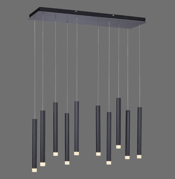 JUST LIGHT BRUNO LED Pendelleuchte Warmweiss 48W 10-fach schwarz 15206-18
