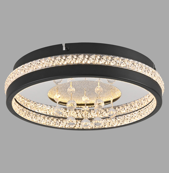 JUST LIGHT HANNI LED Deckenleuchte Warmweiss 20W schwarz 15217-18