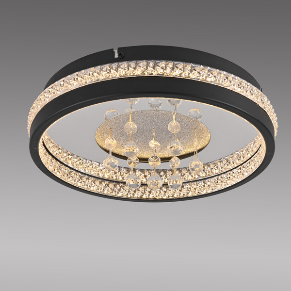 JUST LIGHT HANNI LED Deckenleuchte Warmweiss 20W schwarz 15217-18