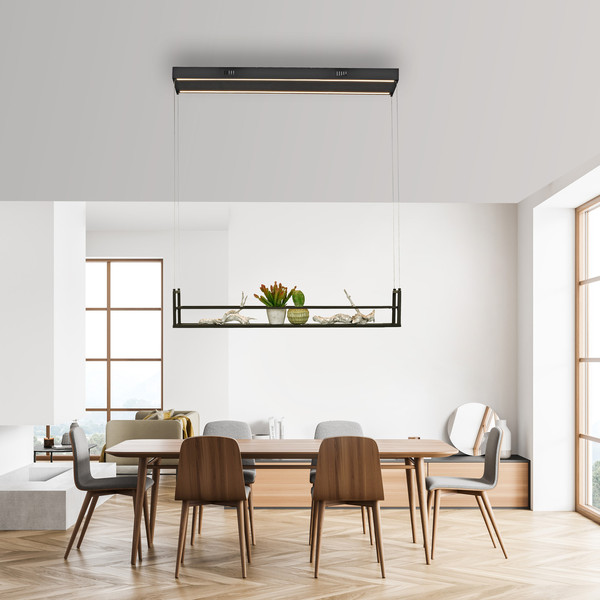 JUST LIGHT SONTURA LED Pendelleuchte Warmweiss 35W 2-fach schwarz 15248-18