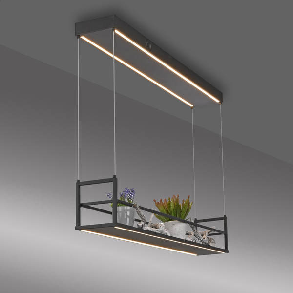 JUST LIGHT SONTURA LED Pendelleuchte Warmweiss 35W 2-fach schwarz 15248-18