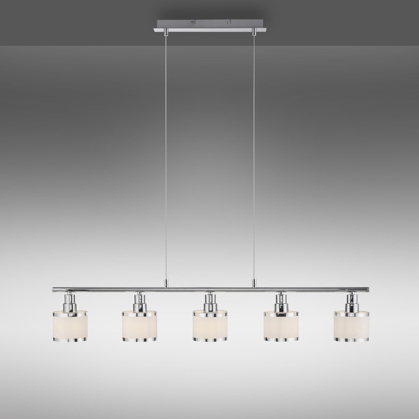 JUST LIGHT ACCOR Pendelleuchte E14 max. 25W 5-fach chrom 15375-17