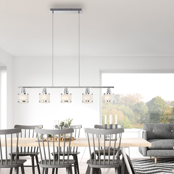 JUST LIGHT ACCOR Pendelleuchte E14 max. 25W 5-fach chrom 15375-17
