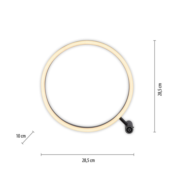 JUST LIGHT RITUS LED Tischleuchte Warmweiss Dimmbar 11,5W anthrazit 15390-13