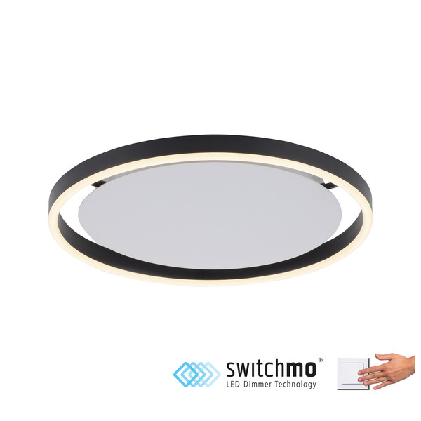 JUST LIGHT RITUS LED Deckenleuchte Warmweiss Dimmbar 20W anthrazit 15391-13