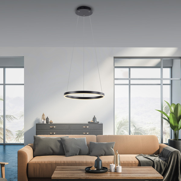 JUST LIGHT RITUS LED Pendelleuchte Warmweiss Dimmbar 20W anthrazit 15393-13