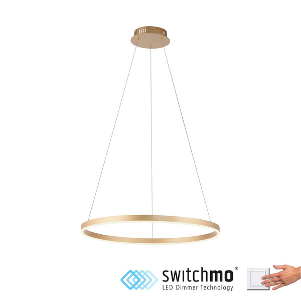JUST LIGHT RITUS LED Pendelleuchte Warmweiss Dimmbar 28W messingmatt 15394-60