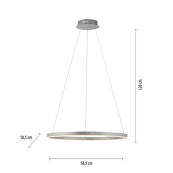 JUST LIGHT RITUS LED Pendelleuchte Warmweiss Dimmbar 28W aluminium 15394-95