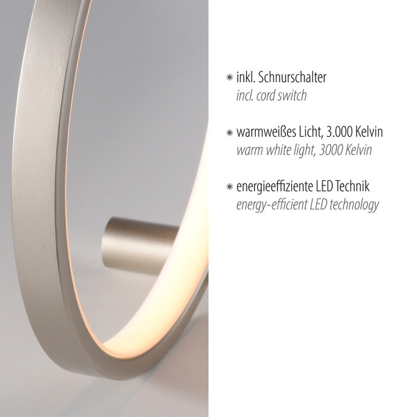 JUST LIGHT MINI RITUS LED Tischleuchte Warmweiss 10,5W silber 15395-21