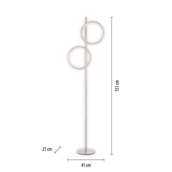 JUST LIGHT MINI RITUS LED Stehleuchte Warmweiss 21W 2-fach silber 15396-21