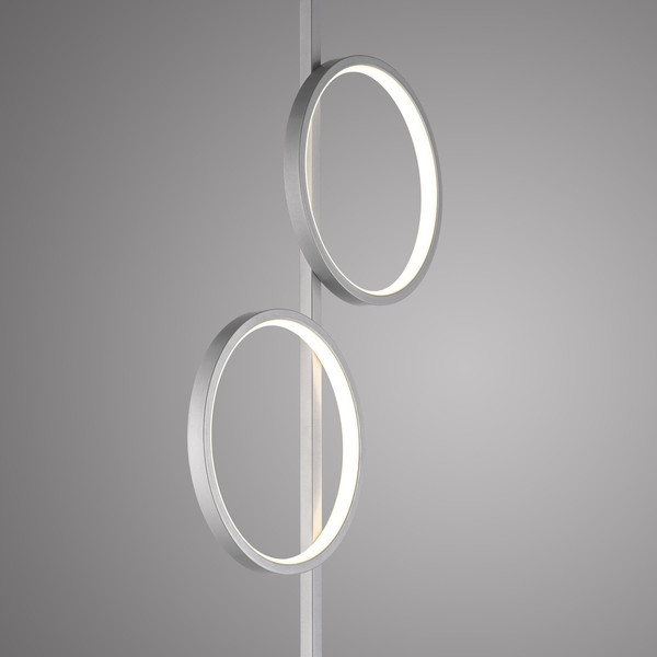 JUST LIGHT MINI RITUS LED Stehleuchte Warmweiss 21W 2-fach silber 15396-21