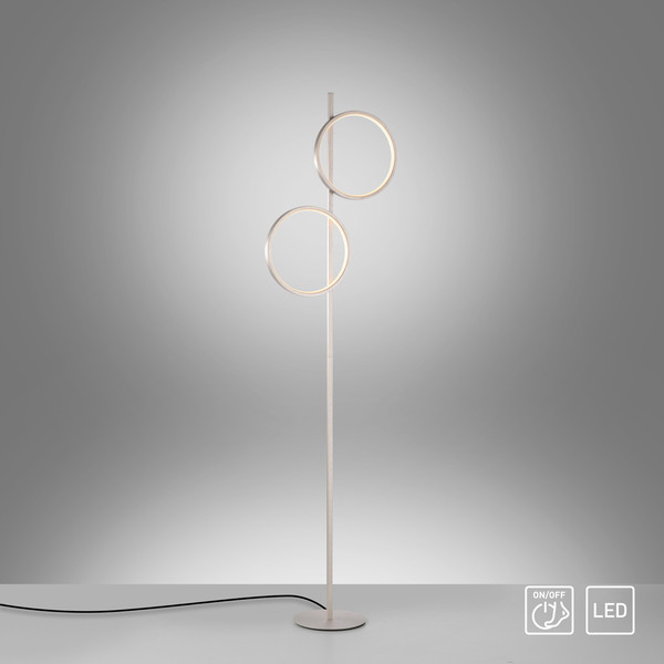 JUST LIGHT MINI RITUS LED Stehleuchte Warmweiss 21W 2-fach silber 15396-21