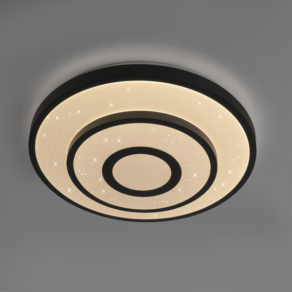 JUST LIGHT TURANUS LED Deckenleuchte Warmweiss 17W schwarz 15454-18