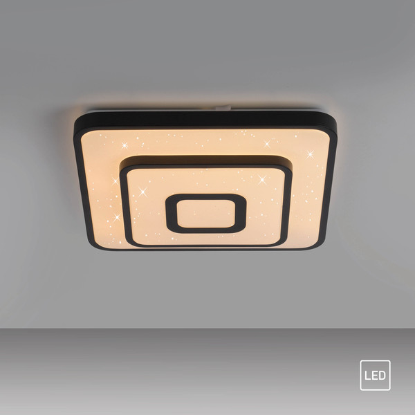 JUST LIGHT TURANUS LED Deckenleuchte Warmweiss 17W schwarz 15455-18