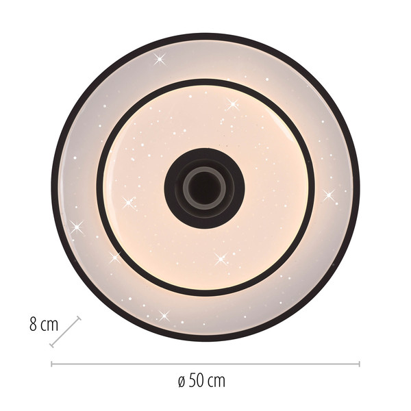 JUST LIGHT TURANUS LED Deckenleuchte Warmweiss 23W schwarz 15456-18