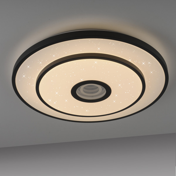 JUST LIGHT TURANUS LED Deckenleuchte Warmweiss 23W schwarz 15456-18