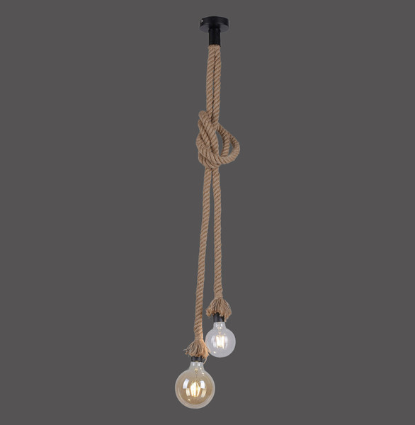 JUST LIGHT ROPE Pendelleuchte E27 max. 15W 2-fach schwarz 15482-18