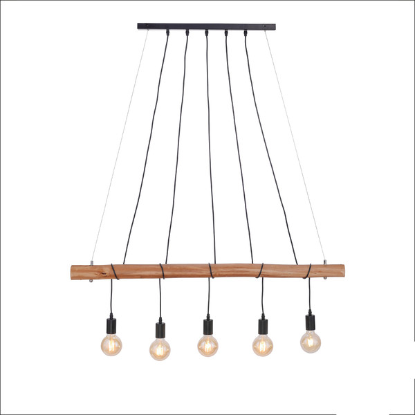 JUST LIGHT DAMIAN Pendelleuchte E27 max. 60W 5-fach schwarz 15515-18