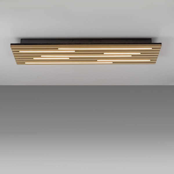 JUST LIGHT AKUSTIK LED Deckenleuchte Warmweiss 25W Holz-natur 15591-79