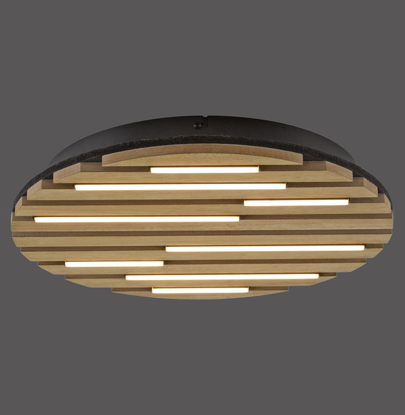 JUST LIGHT AKUSTIK LED Deckenleuchte Warmweiss 12W Holz-natur 15592-79