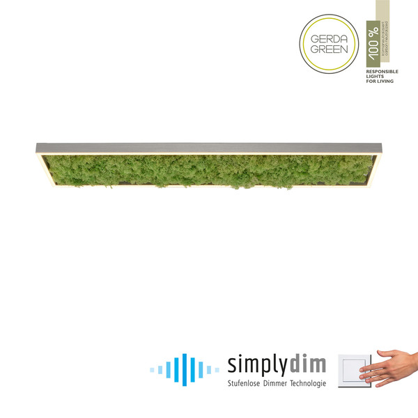 JUST LIGHT GERDA KNUT LED Deckenleuchte Warmweiss Dimmbar 25W moos 15623-66