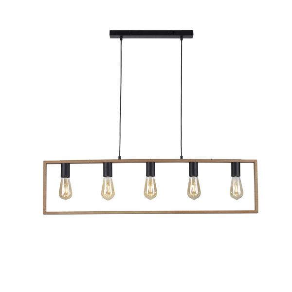 JUST LIGHT FRANKY Pendelleuchte E27 max. 60W 5-fach schwarz 15653-18