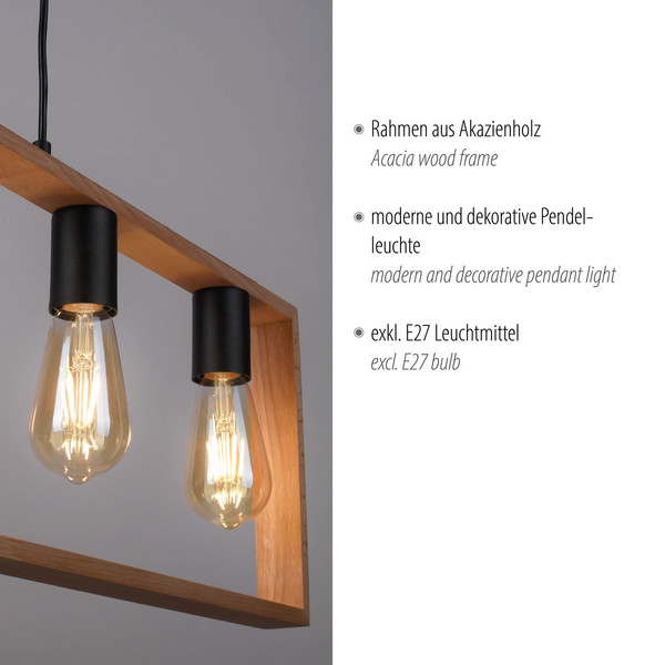 JUST LIGHT FRANKY Pendelleuchte E27 max. 60W 5-fach schwarz 15653-18