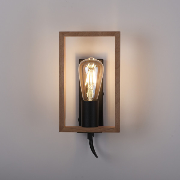 JUST LIGHT FRANKY Wandleuchte E27 max. 60W schwarz 15654-18