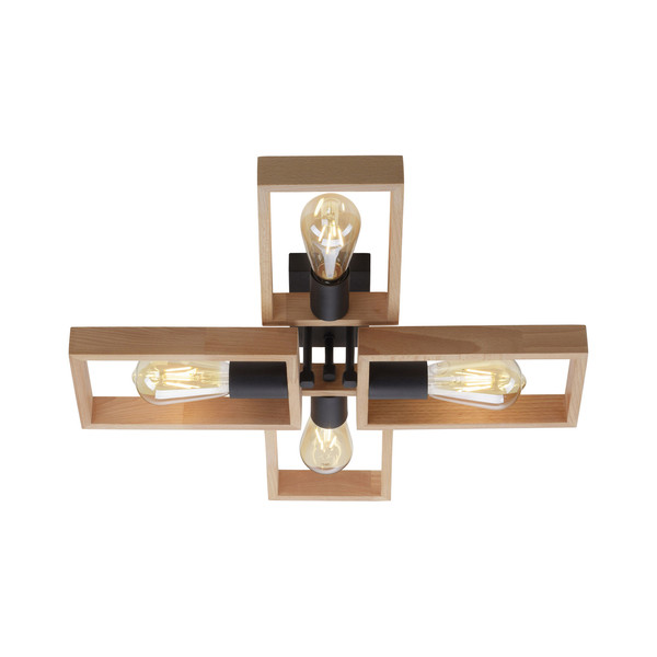 JUST LIGHT FRANKY Deckenleuchte E27 max. 60W 4-fach schwarz 15656-18