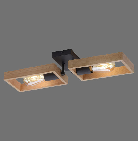 JUST LIGHT FRANKY Wand- und Deckenleuchte E27 max. 60W 2-fach schwarz 15657-18