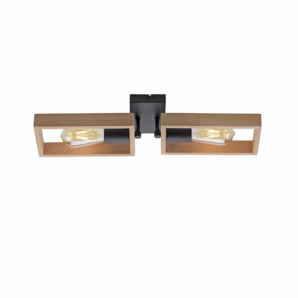 JUST LIGHT FRANKY Wand- und Deckenleuchte E27 max. 60W 2-fach schwarz 15657-18