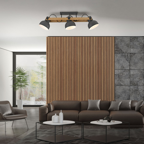 JUST LIGHT CUP 2.0 Deckenleuchte E27 max. 60W 3-fach schwarz 15745-18