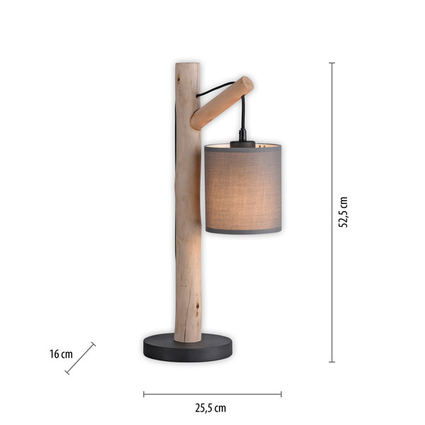 JUST LIGHT GERDA TRIBU Tischleuchte E27 max. 10W taupe 15784-29