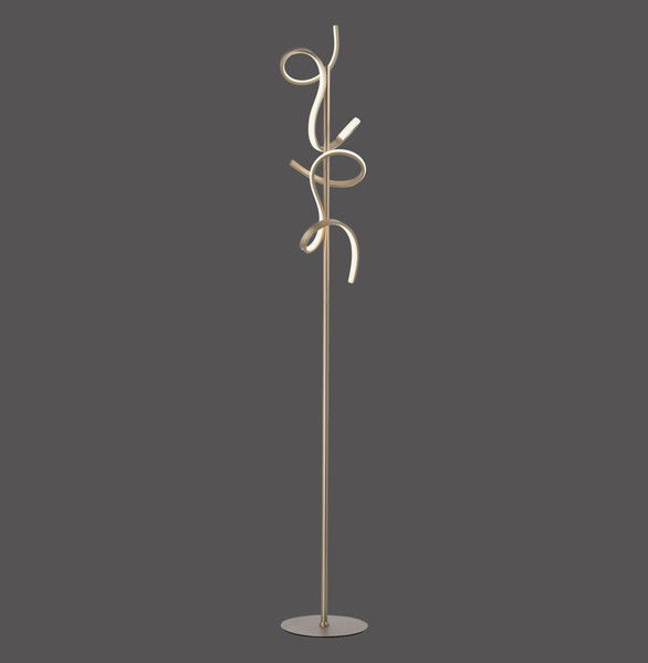JUST LIGHT CURLS LED Stehleuchte Warmweiss Dimmbar 22W 2-fach messingmatt 19031-60