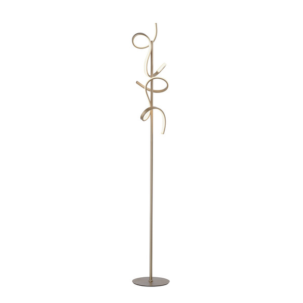 JUST LIGHT CURLS LED Stehleuchte Warmweiss Dimmbar 22W 2-fach messingmatt 19031-60