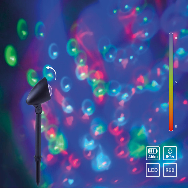 JUST LIGHT DISCO LED Erdspießleuchte RGB 3W schwarz IP44 19035-18