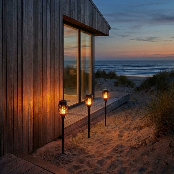 JUST LIGHT FACKEL-SOL LED Erdspießleuchte Warmweiss 0,24W 12-fach schwarz IP44 19106-18-3