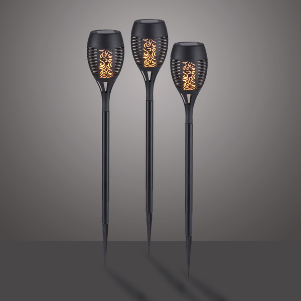 JUST LIGHT FACKEL-SOL LED Erdspießleuchte Warmweiss 0,24W 12-fach schwarz IP44 19106-18-3