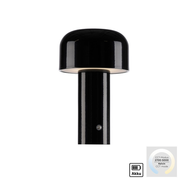 JUST LIGHT AGNES LED AKKU-Tischleuchte CCT Dimmbar 1W schwarz 19190-18