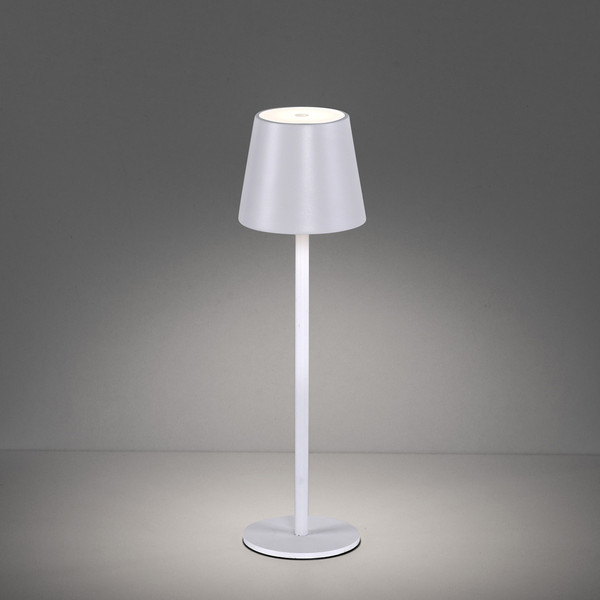 JUST LIGHT EURIA LED AKKU-Tischleuchte Warmweiss Dimmbar 2,5W weiss IP54 19250-16