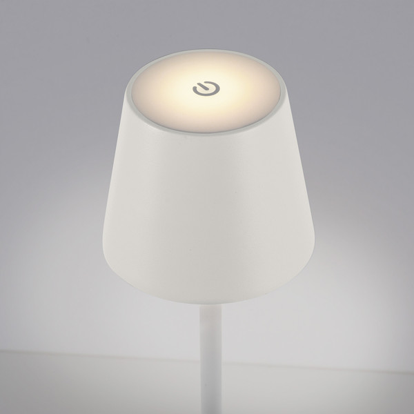 JUST LIGHT EURIA LED AKKU-Tischleuchte Warmweiss Dimmbar 2,5W weiss IP54 19250-16